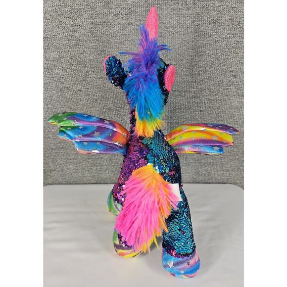 ATHOINSU SENSORY UNICORN PLUSH TOY DUAL COLOR SEQUIN SPARKLE 12" STUFFED ANIMAL - Picture 4 of 10